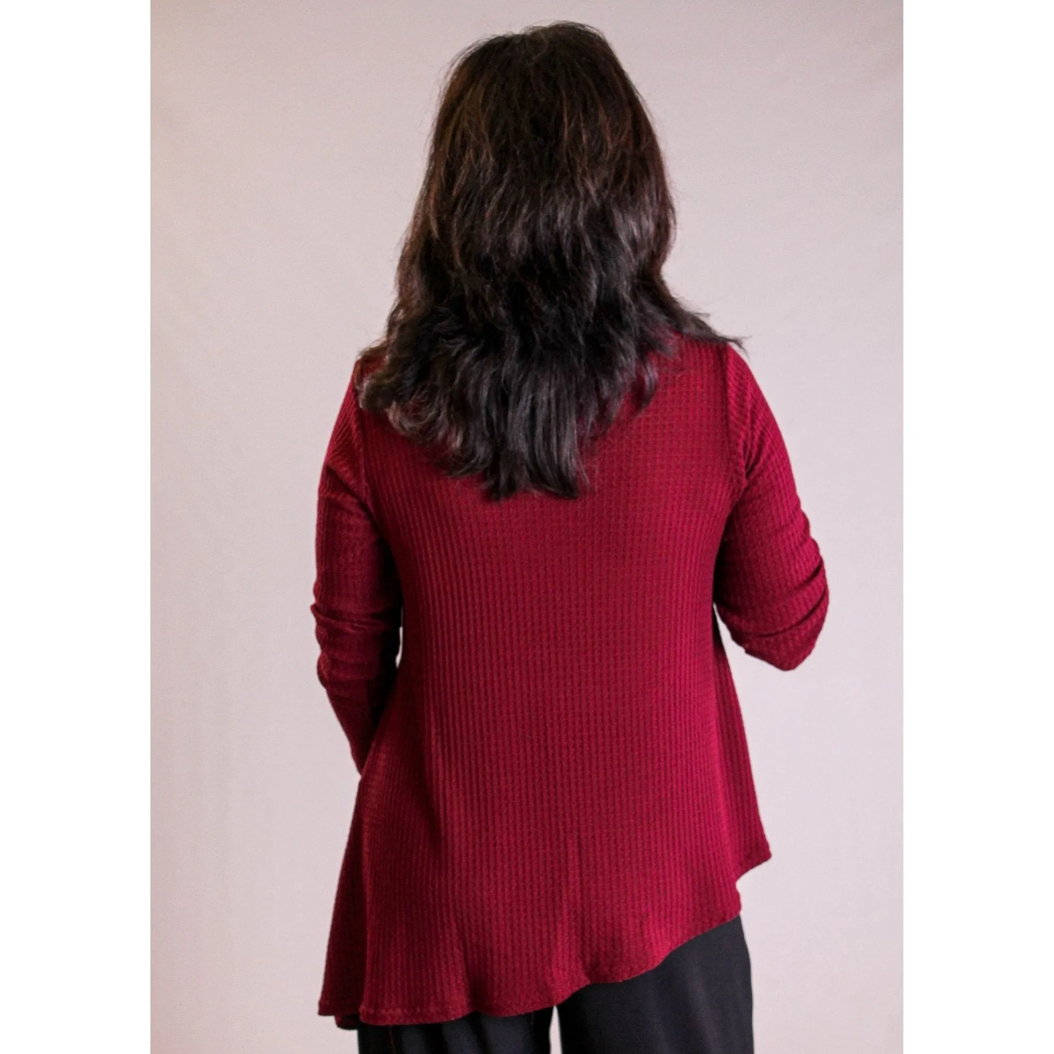 Sympli Angle Cowl Neck Waffle Sweater