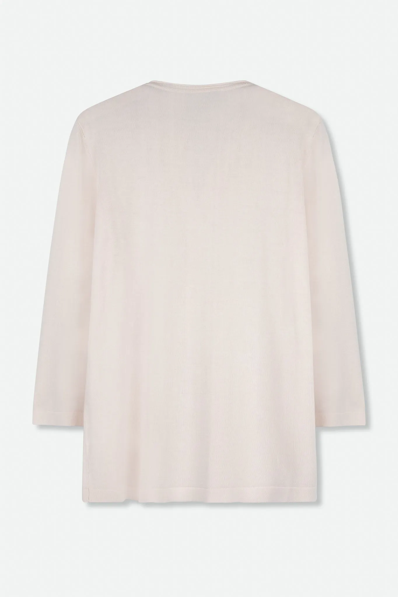 TABITHA V-NECK 3/4 SLEEVE TOP IN HIGH TWIST COTTON IN BLUSH