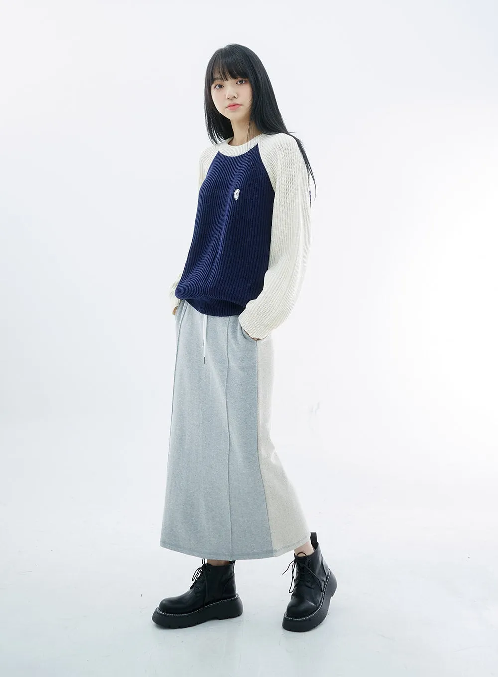 Two Color Knit Sweater OS27