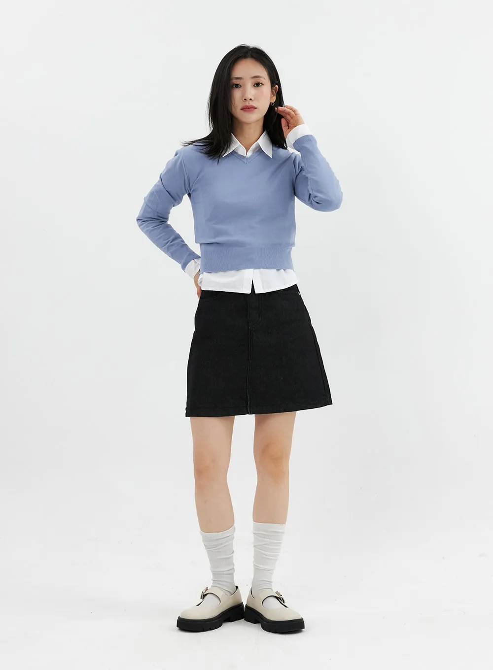 V-Neck Knit Sweater OO304