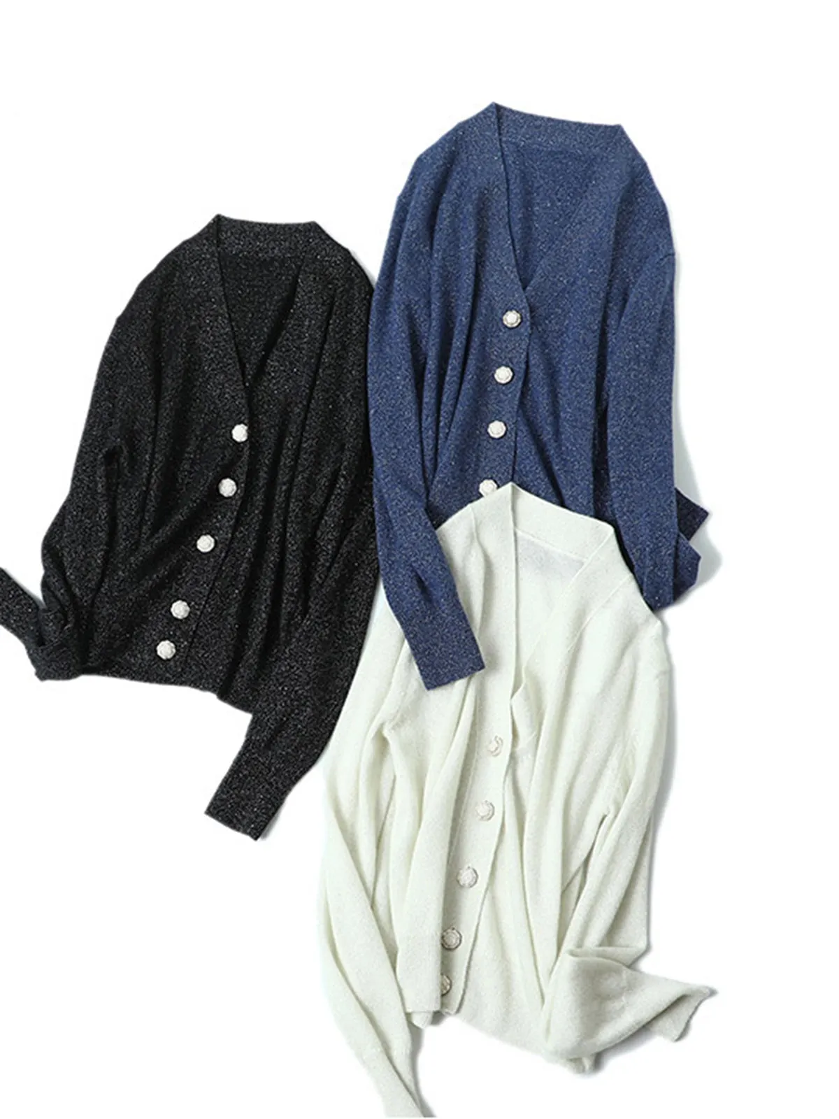 V-neck Warm Women's Loose Lazy Knitted Cashmere Sweater