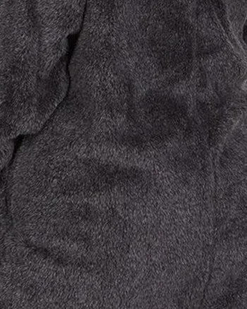 Women's Marled Plush Hooded Lounge Sweater with Shawl Collar | Charcoal