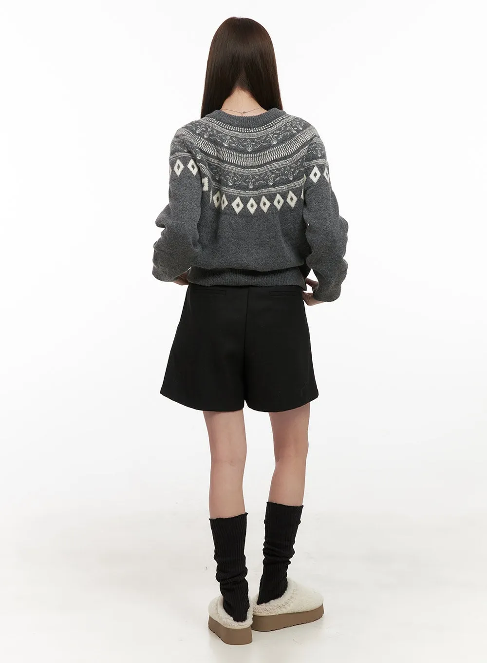Wool-Blend Nordic Print Sweater OD412