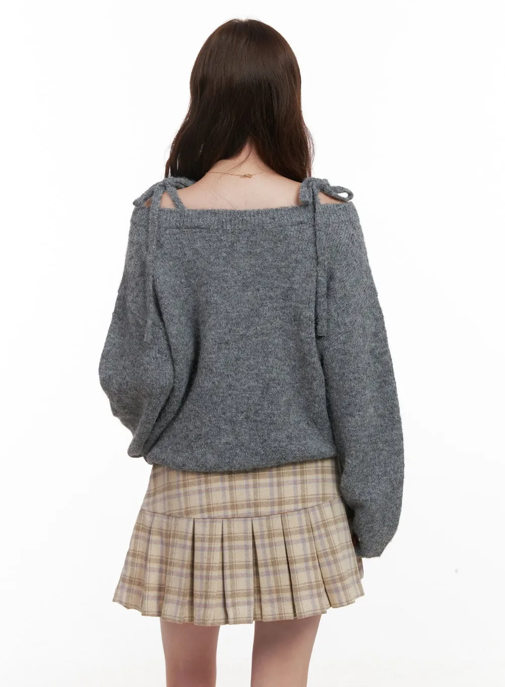 Wool Blend Strap Shoulder Sweater OD403